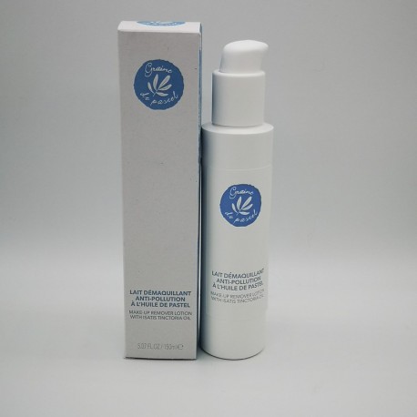 Lait démaquillant anti-pollution à l'huile de pastel gamme graine de pastel