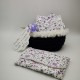 ensemble panière au crochet + pochette à savon + lingettes réutilisables
