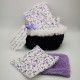 ensemble panière au crochet + pochette à savon + lingettes réutilisables