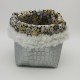 Panière simili cuir et coton, ourlet fausse fourrure
