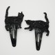 Lot de 2 barrette chat en simili cuir